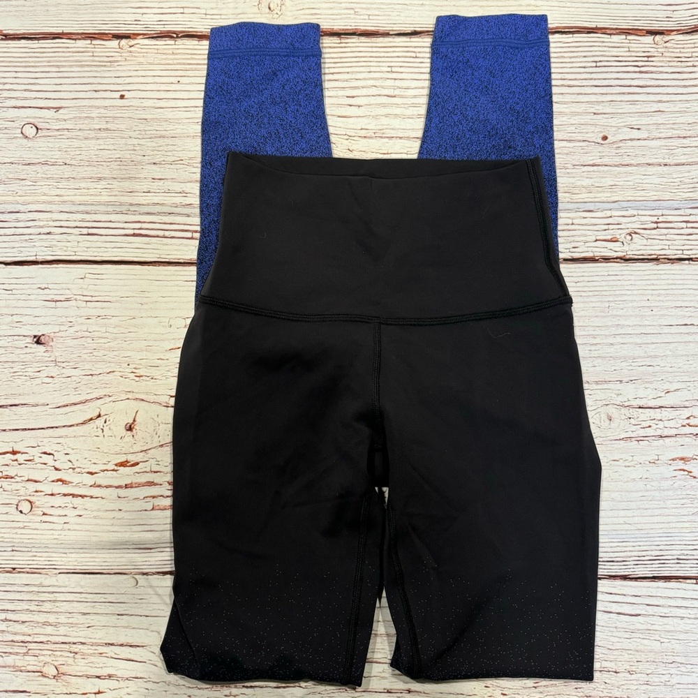 Lululemon Wunder Under Tight 28" Ombre Speckle Jacquard Luon Black Blazer Blue 2 - Picture 5 of 10